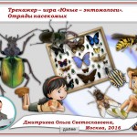 Игра - Тренажер "Юные энтомологи". Отряды насекомых