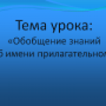 Урок "Имя прилагательное"