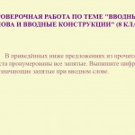 Проверочная работа по теме "Вводные слова и вводные конструкции" (8 класс)