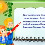 Счёт от 1 до 20.