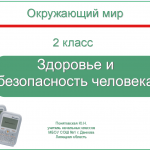 Здоровье и безопасность человека (2 класс, тест)