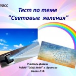 Световые явления (тест)