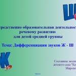 Непосредственно образовательная деятельность по речевому развитию для детей средней группы "Дифференциация звуков Ж-Ш