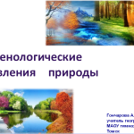 Фенологические явления природы.