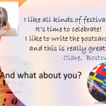 "Write postcards to friends right!"