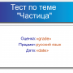 Тест по теме "Частица"