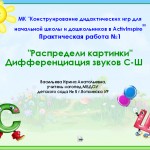 МК Дидактические игры. Урок №1. Распредели картинки. Дифференциация звуков С-Ш