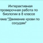 Интерактивная проверочная работа по биологии Тема:Движение крови по сосудам