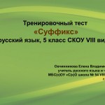 Тренировочный тест "Суффикс", 5 класс СКОУ VIII вида.