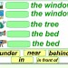 Предлоги in, on, under, near, in front of, behind, between
