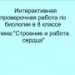 Интерактивная проверочная работа по биологии Тема: "Строение и работа сердца"