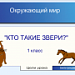 Кто такие звери?