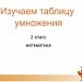 Изучение таблицы умножения