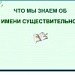 Что мы знаем об имени существительном