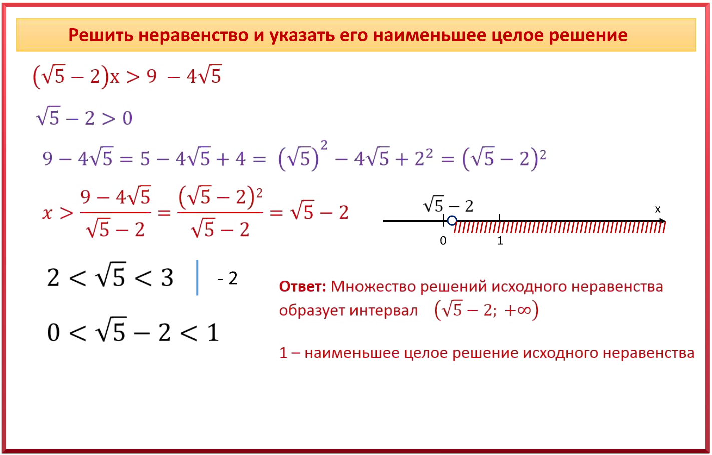 Решение линейных неравенств с одной переменной