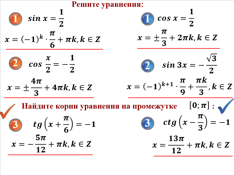 Решение уравнений интервалами